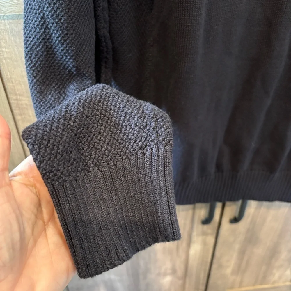 Carbon 2 Cobalt Men’s Large Sweater Mock Neck Henley Black